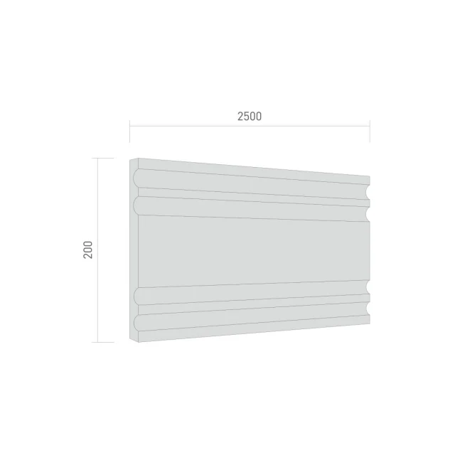 SerFibro KS-01 Fibre Cement Cornice Profile (200 mm) — 200 × 2500 mm