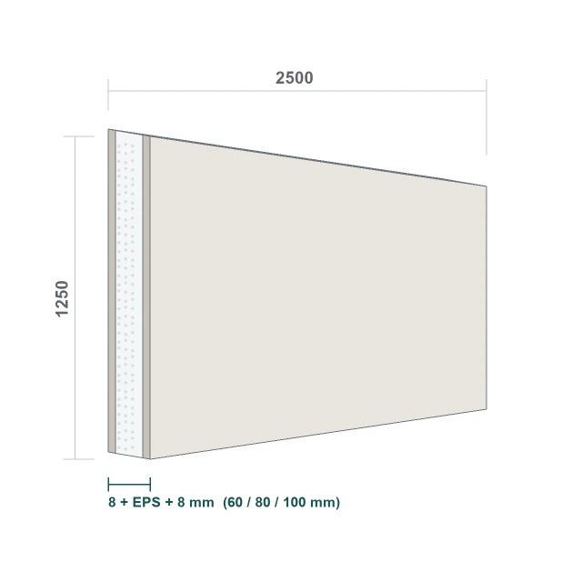 SerFibro Panel Smooth — Flat Insulated Fibre Cement Wall Panel — 1250 × 2500 mm