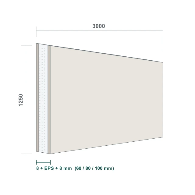 SerFibro Panel Smooth — Flat Insulated Fibre Cement Wall Panel — 1250 × 3000 mm