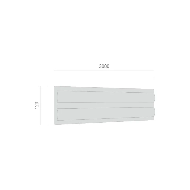 Stepped PS-02 · Fibre Cement Window Jamb & Architrave Profiles (Söve) — 120 × 3000 mm