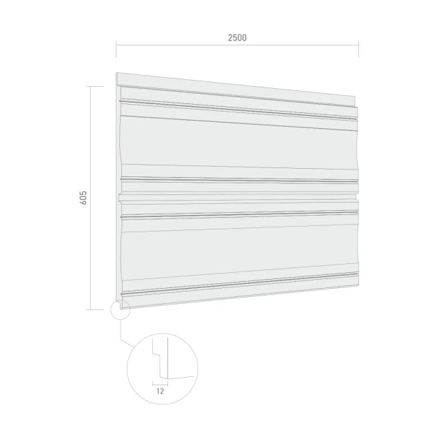 SerFibro Type-04 New-Generation Grooved Fibre Cement Board — 275 - 605 × 2500 mm