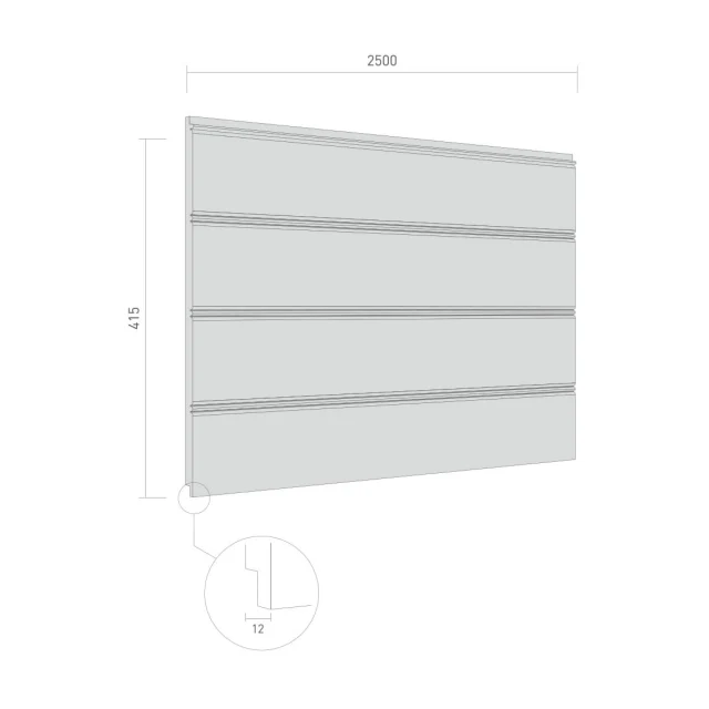 Typ-05 · SerFibro Linear — Faserzementplatten mit Linearstruktur — 100 - 415 × 2500 mm