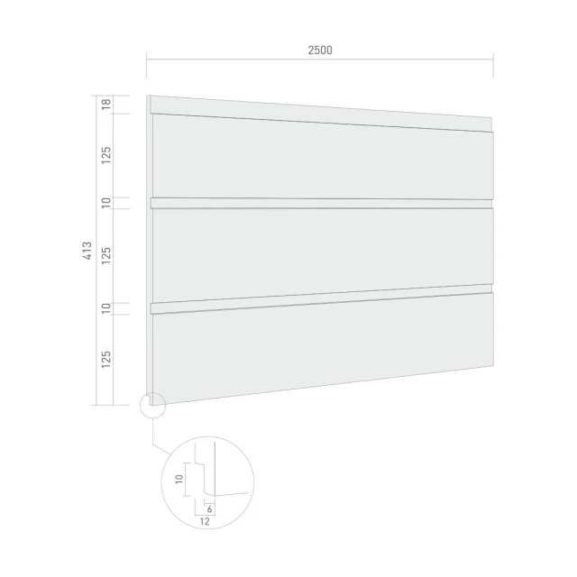 SerFibro Type-A Grooved Fibre Cement Board — 125 - 413 × 2500 mm