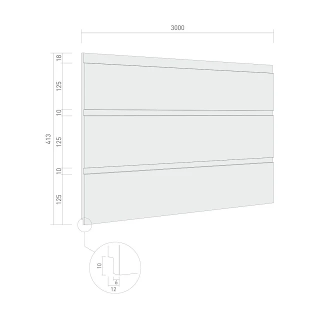 SerFibro Type-A Grooved Fibre Cement Board — 125 - 413 × 3000 mm