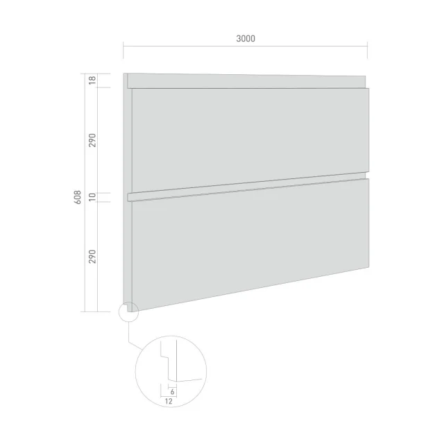 SerFibro Type-C Grooved Fibre Cement Board — 290 - 608 × 3000 mm