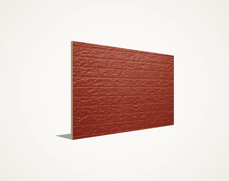 Brick-effect fibre cement facade board with moulded running-bond courses and mortar joints (TX-BR-01)
